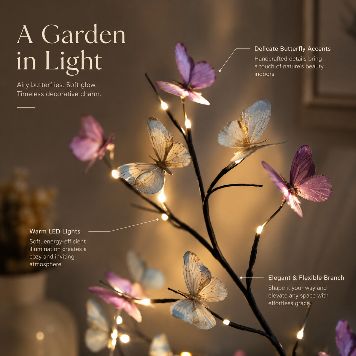 Lavisa - Flexible LED Butterfly Branch Wall Light