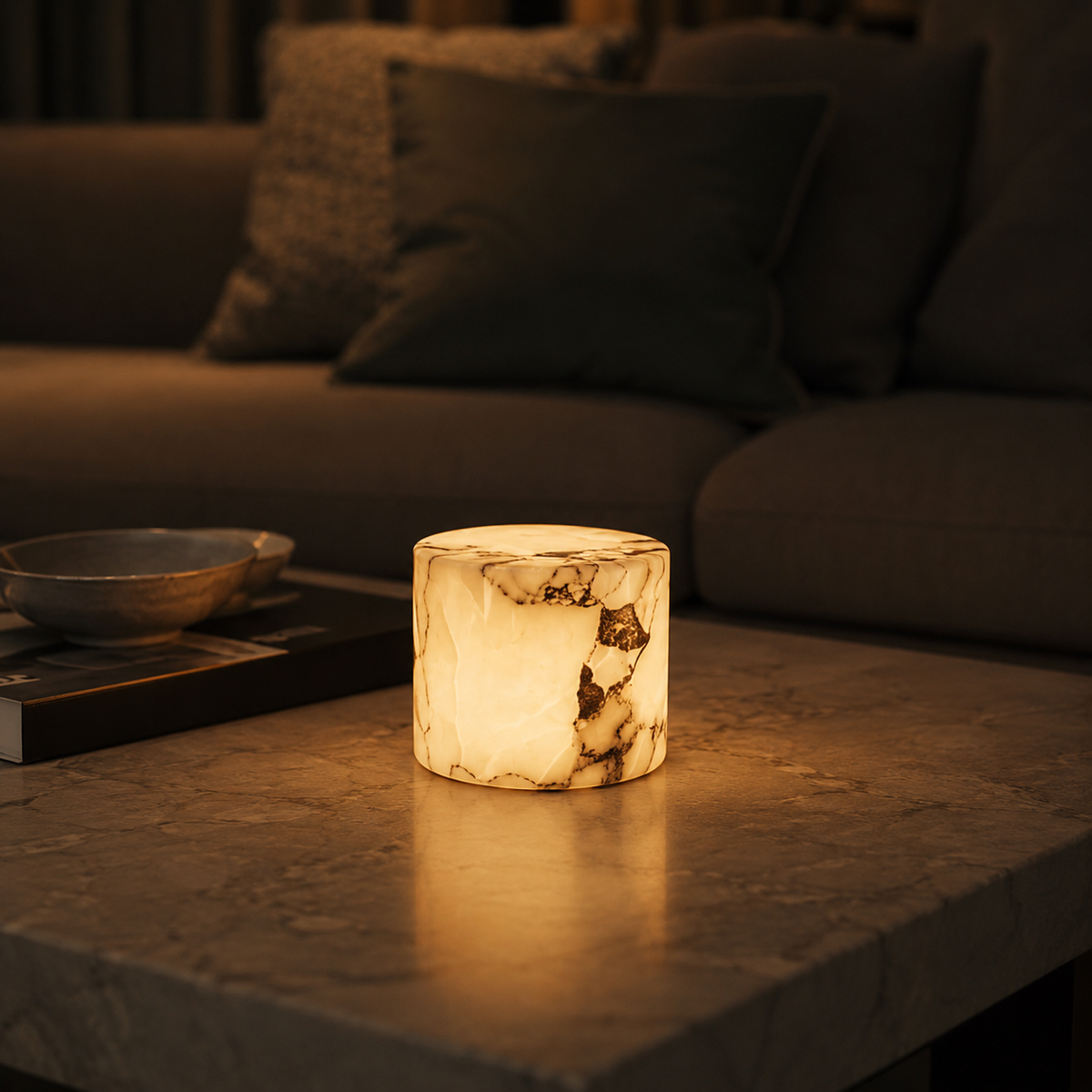 Lavisa - Cordless Real Marble Touch Table Lamp