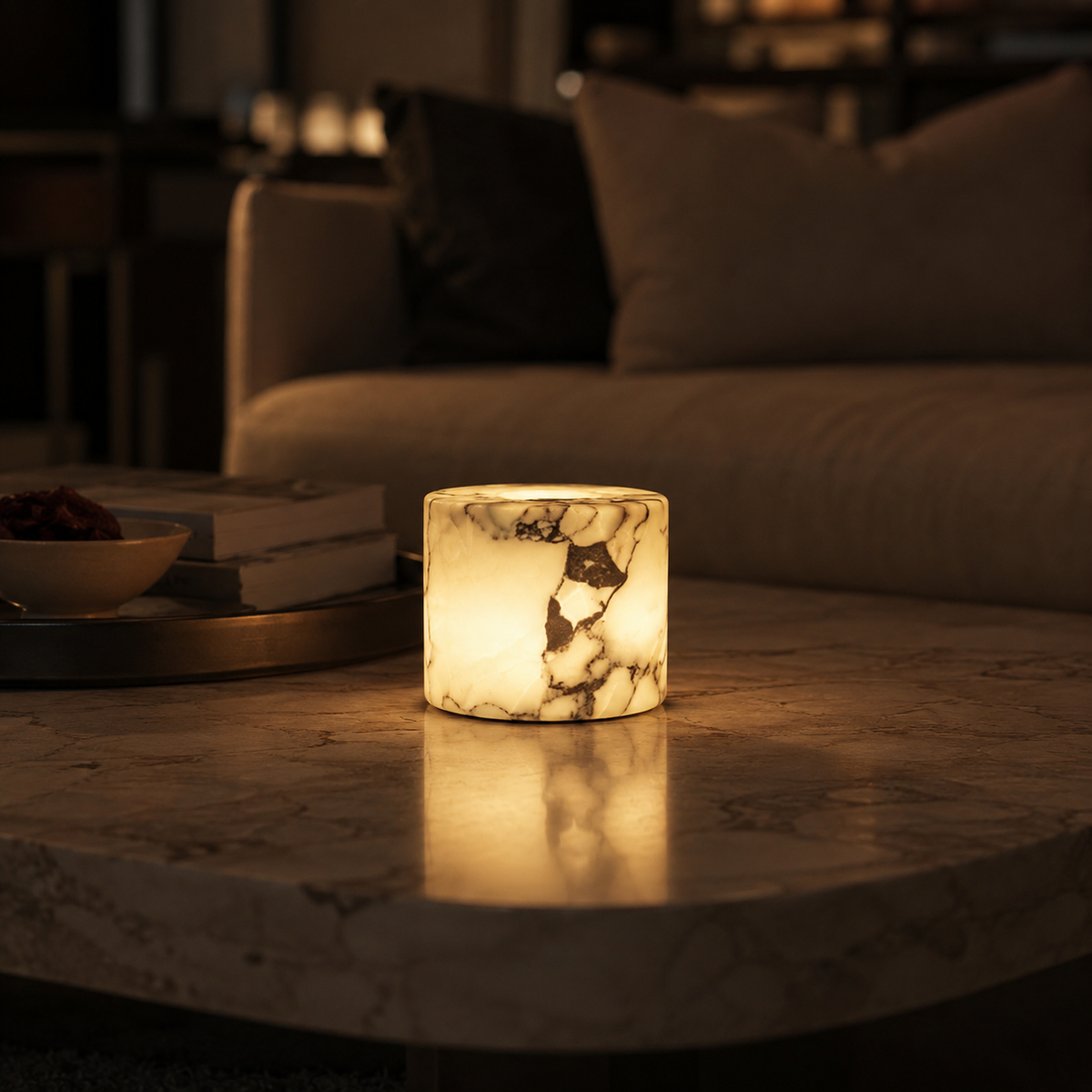 Lavisa - Cordless Real Marble Touch Table Lamp