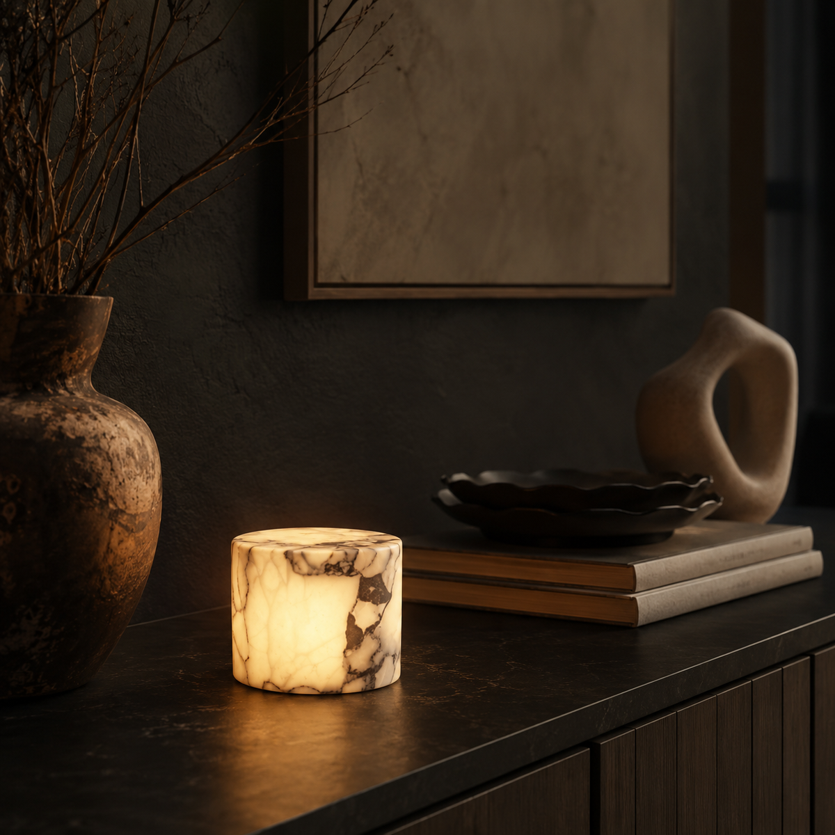 Lavisa - Cordless Real Marble Touch Table Lamp