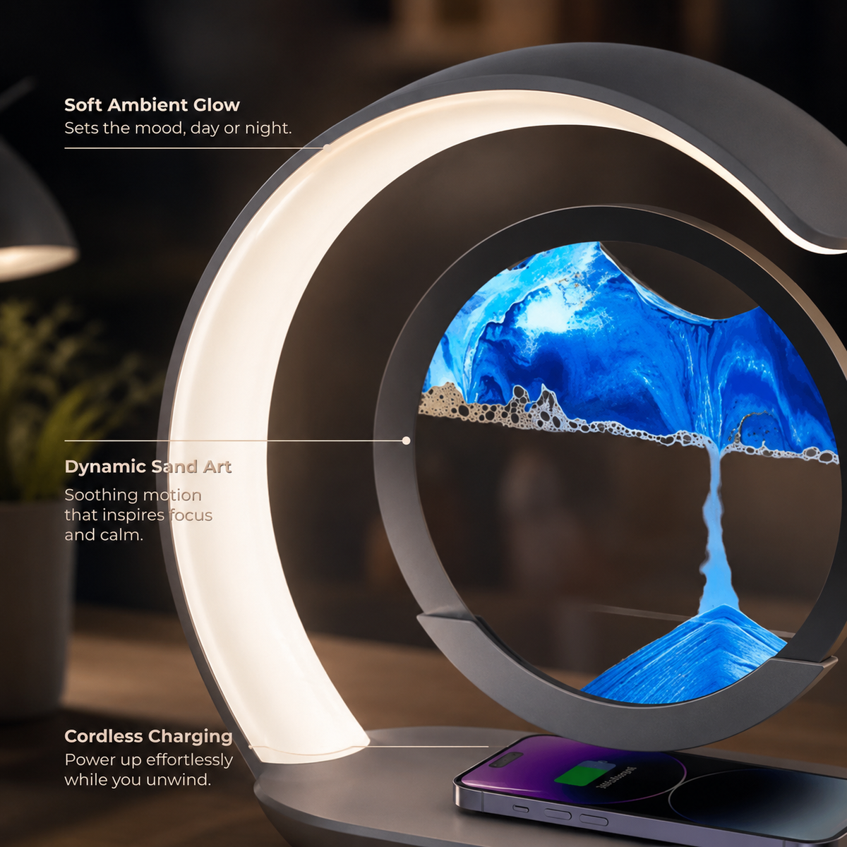 Lavisa - Luma Flow Sandscape Wireless Charging LED Lamp