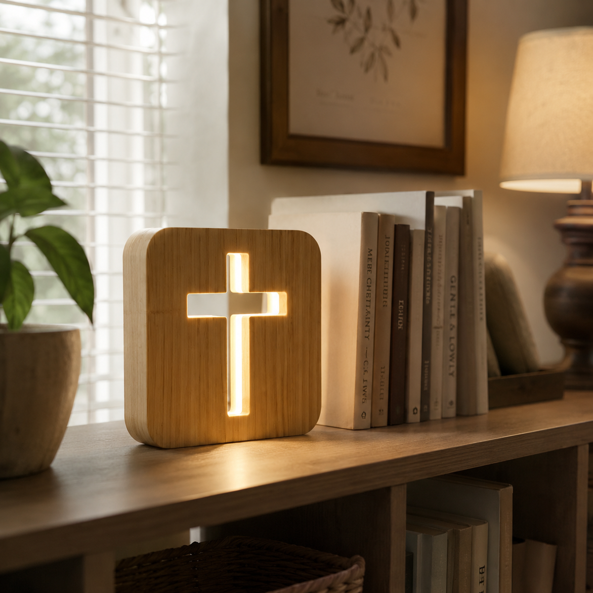 Lavisa - Wooden Cross LED Ambient Lamp