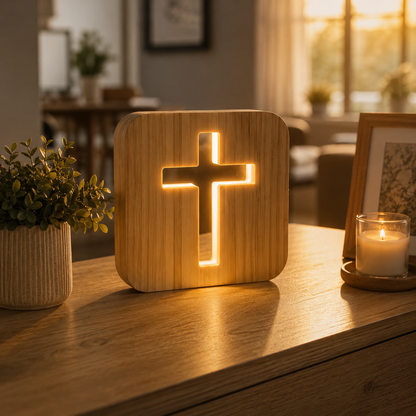 Lavisa - Wooden Cross LED Ambient Lamp