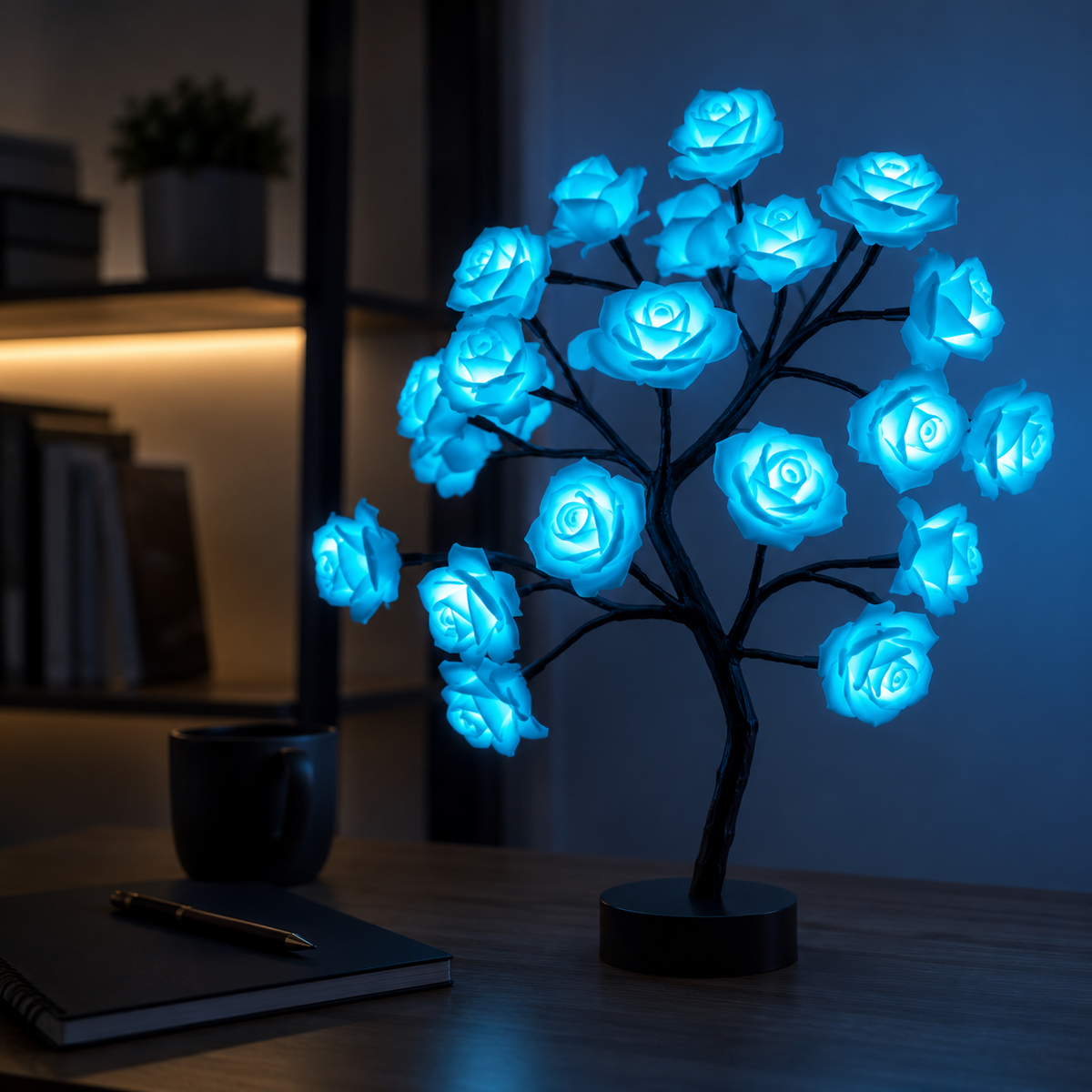 Lavisa - Glowing Rose Tree Table Accent Lamp