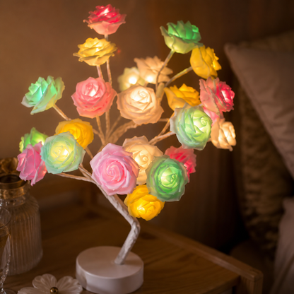 Lavisa - Glowing Rose Tree Table Accent Lamp
