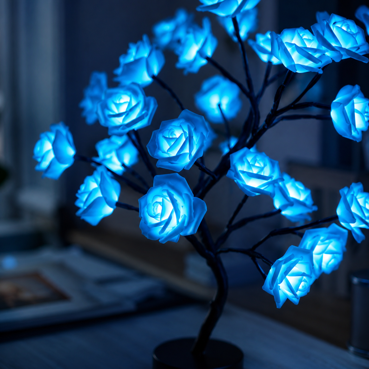 Lavisa - Glowing Rose Tree Table Accent Lamp