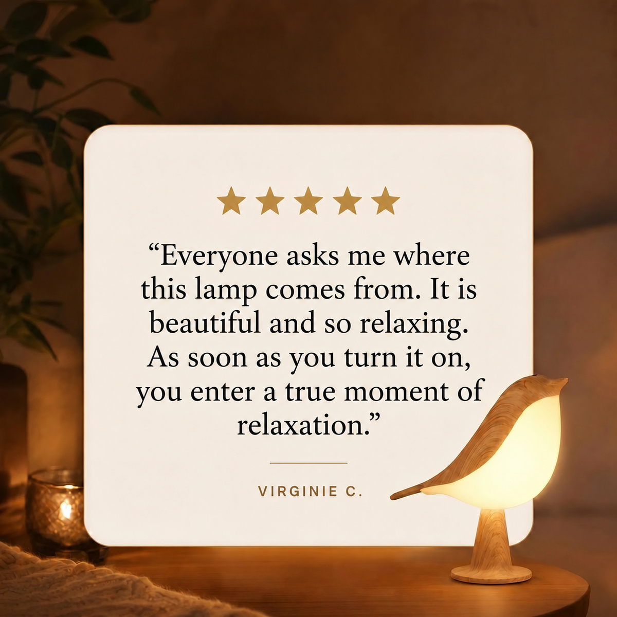 Lavisa - Cordless Rechargeable Bird Touch Table Lamp