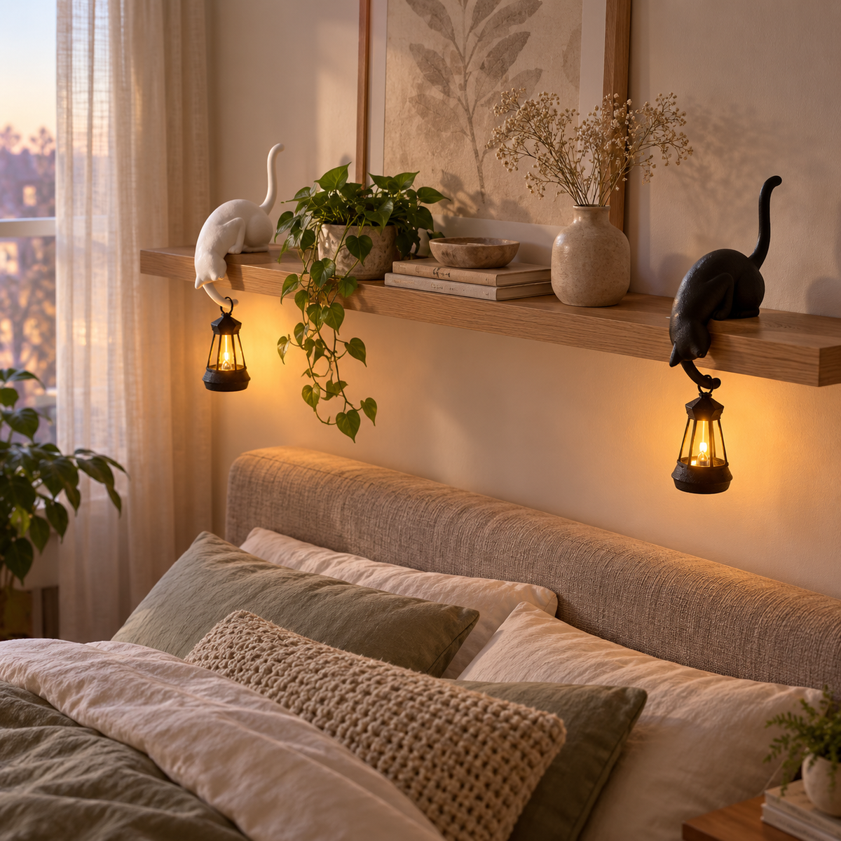 Lavisa - Decorative Cat Shelf Accent Lamp