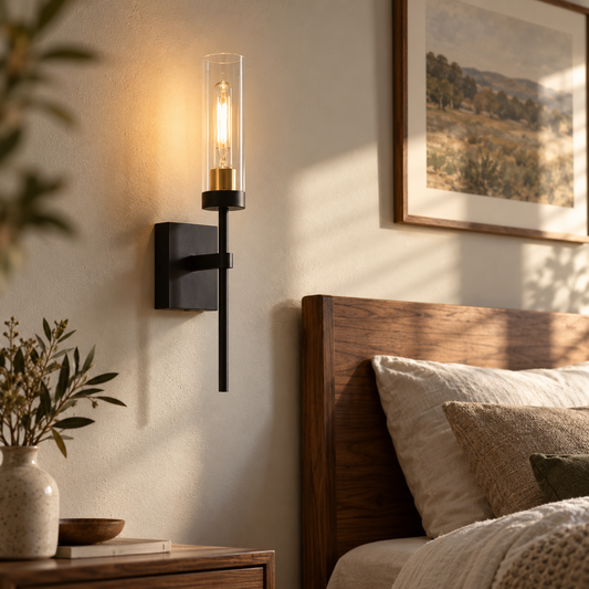 Lavisa - Cordless Wall Sconce Battery Operated Glass Candle Lamp