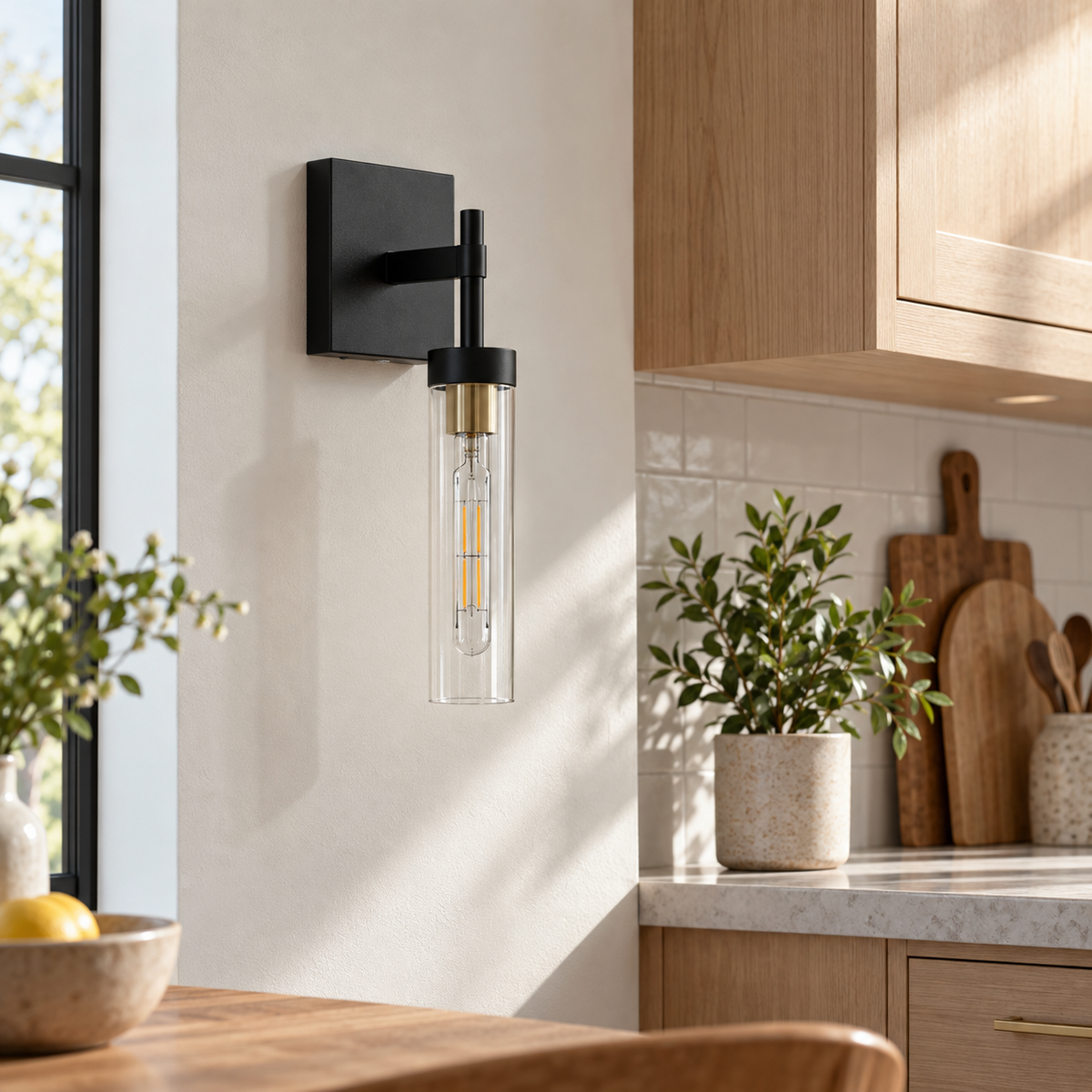 Lavisa - Cordless Wall Sconce Battery Operated Glass Candle Lamp