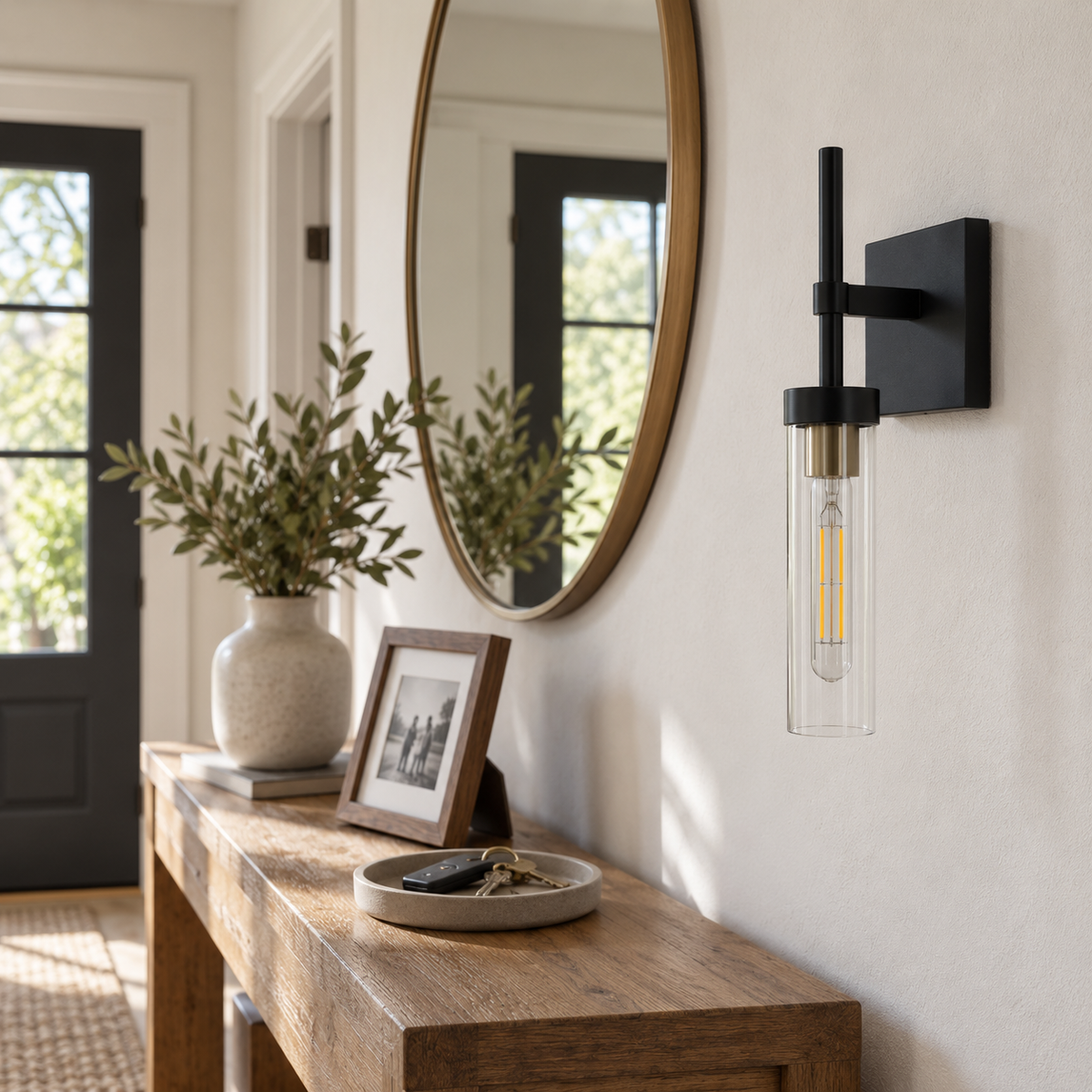 Lavisa - Cordless Wall Sconce Battery Operated Glass Candle Lamp