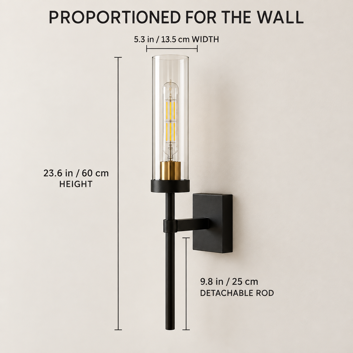 Lavisa - Cordless Wall Sconce Battery Operated Glass Candle Lamp