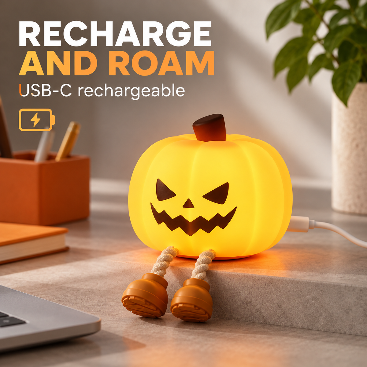 Lavisa - Squishy Pumpkin Silicone Night Light