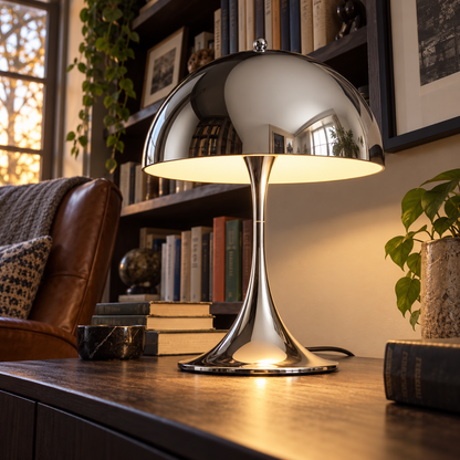 Lavisa - Polished Chrome Mushroom Table Lamp
