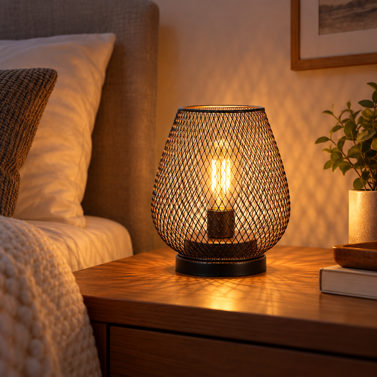 Lavisa - Woven Metal Cordless Decorative Table Lamp