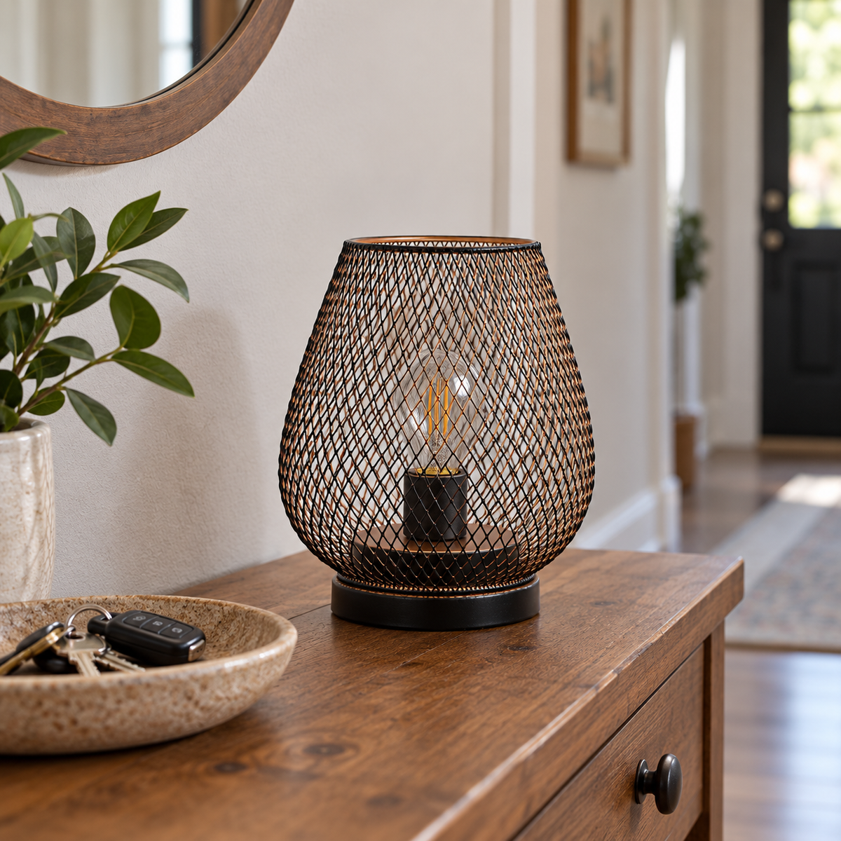 Lavisa - Woven Metal Cordless Decorative Table Lamp