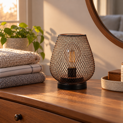Lavisa - Woven Metal Cordless Decorative Table Lamp