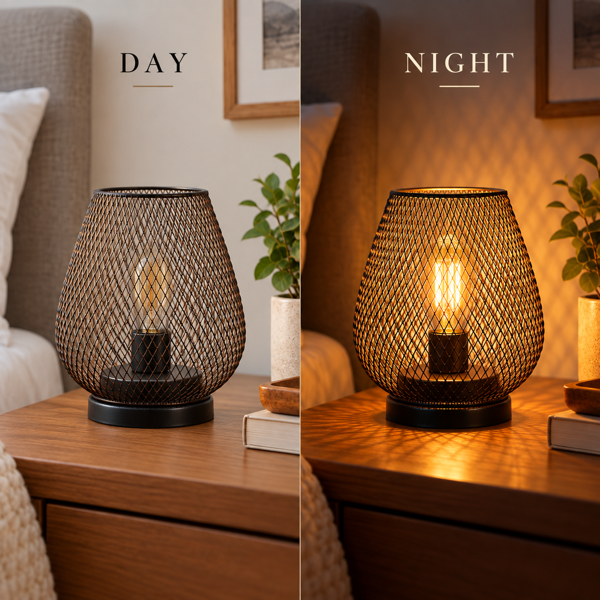 Lavisa - Woven Metal Cordless Decorative Table Lamp