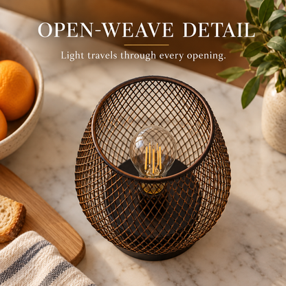 Lavisa - Woven Metal Cordless Decorative Table Lamp
