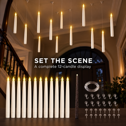 Lavisa - Floating Flameless LED Candles with Wand Remote