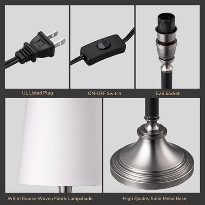 Lavisa - Classic Metal Table Lamp Set for Bedroom and Living Room