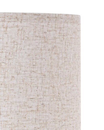 Lavisa - Satin Nickel and Wood Table Lamp with Beige Linen Shade