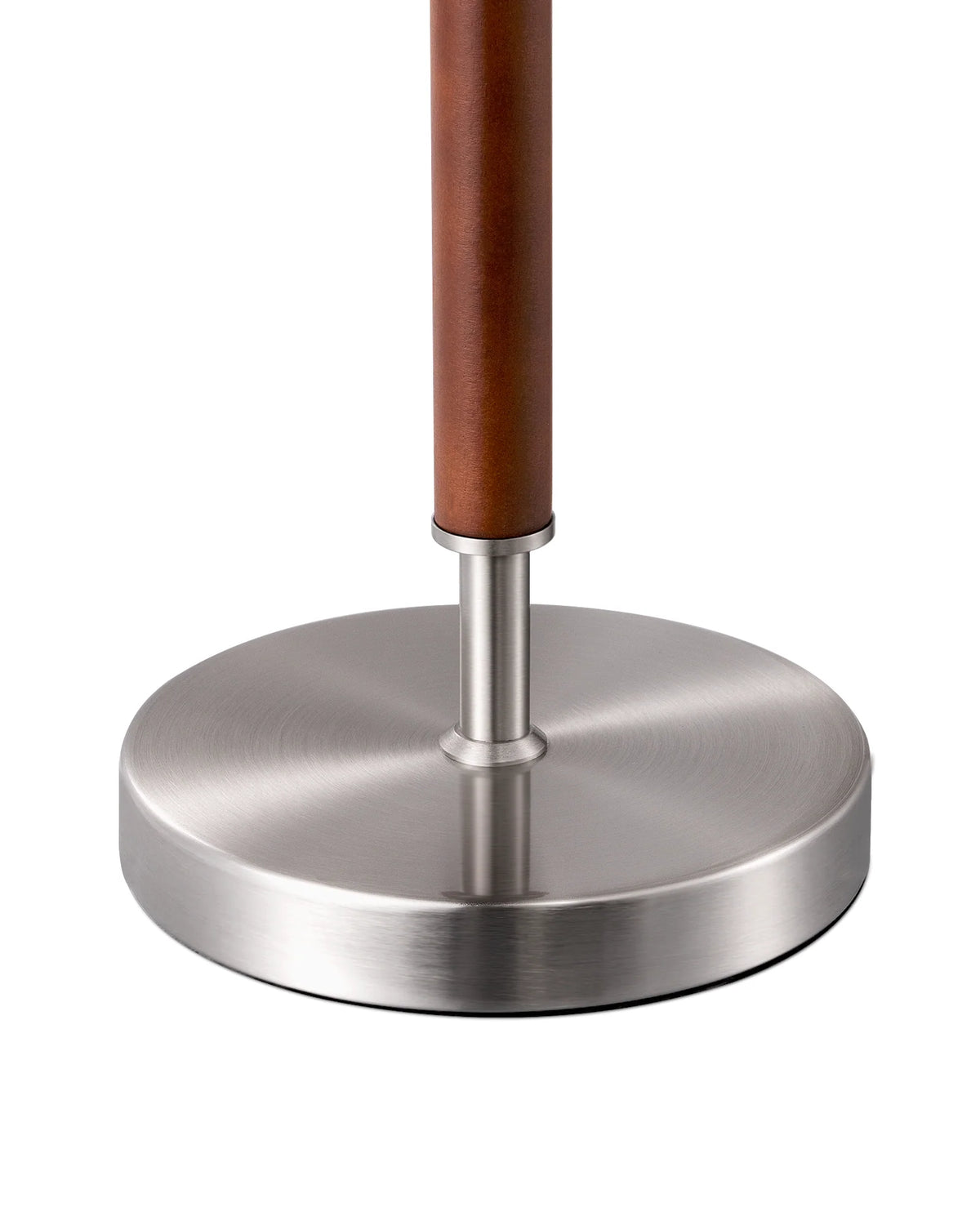 Lavisa - Satin Nickel and Wood Table Lamp with Beige Linen Shade