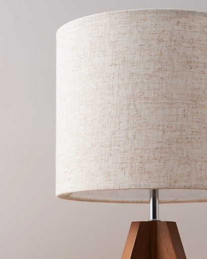 Lavisa - Modern Wooden Tripod Table Lamp with Linen Shade