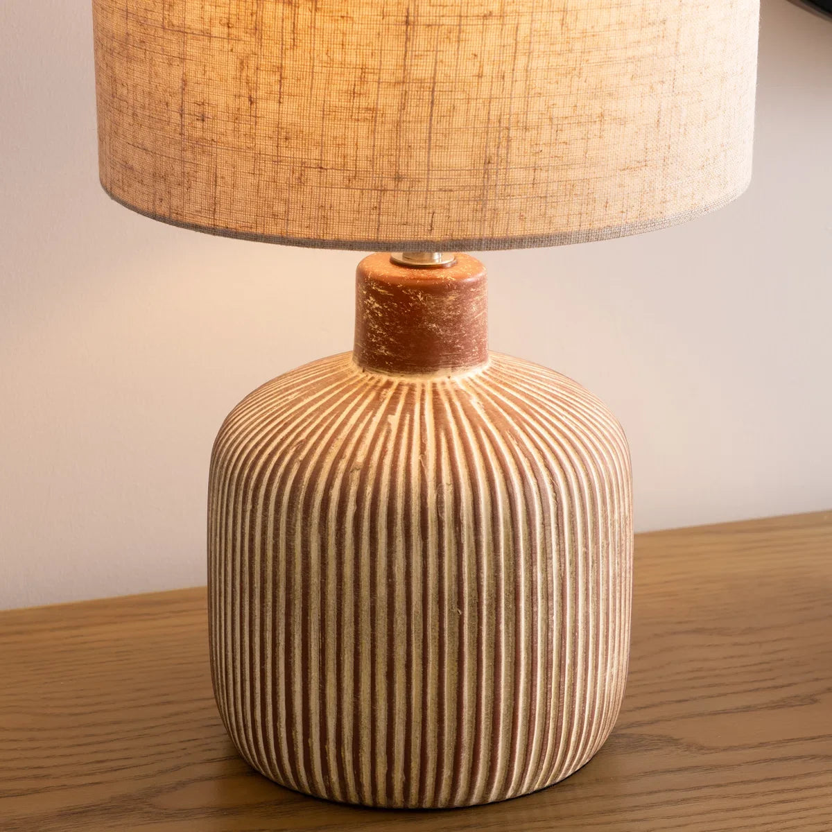 Lavisa - Modern Rustic Ceramic Table Lamp with Textured Base