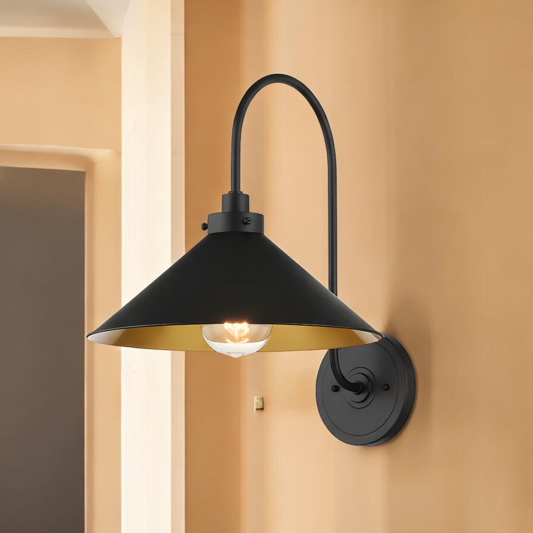 Lavisa - Modern Curved Arm Cone Shade Wall Light