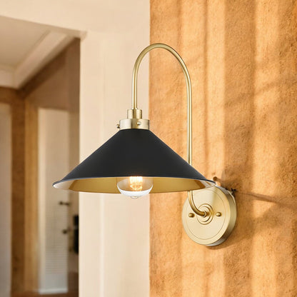 Lavisa - Modern Curved Arm Cone Shade Wall Light