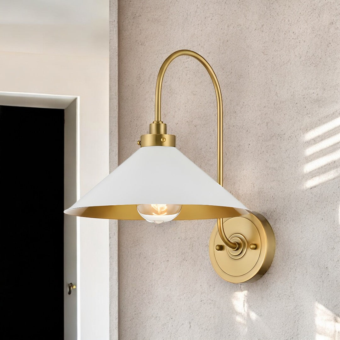 Lavisa - Modern Curved Arm Cone Shade Wall Light