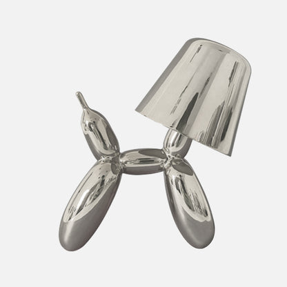 Lavisa aluminum balloon dog table lamp in polished metallic finish - Lime