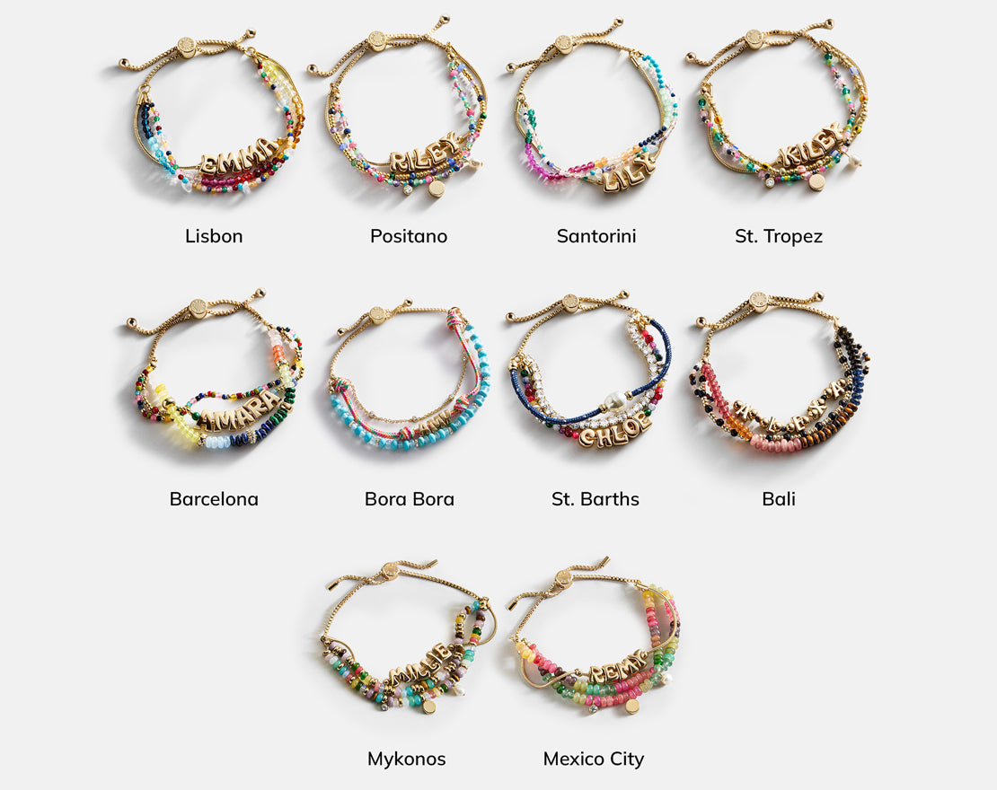 Lavisa - Custom Layered Initial Bracelet Stack - Side Profile View