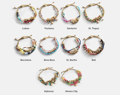 Lavisa - Custom Layered Initial Bracelet Stack - Side Profile View