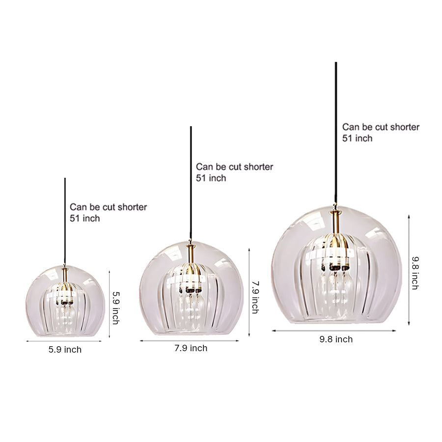 Lavisa - Copper and Glass Globe Pendant Light