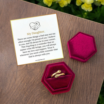 Lavisa - Dad And Daughter Hug Ring Gold Vermeil