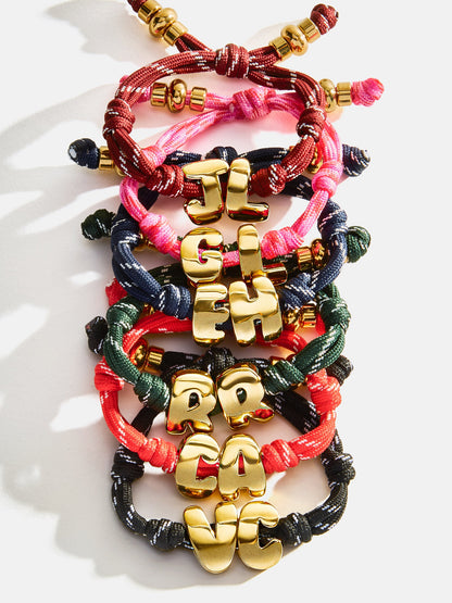 Lavisa custom initial waterproof bracelet with gold bubble letters