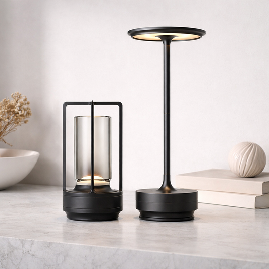 Lavisa Dynamo LED table lamp with copper and crystal finish