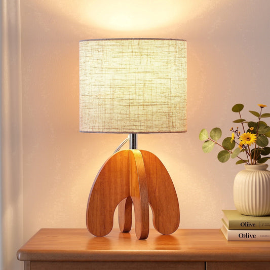 Lavisa - Modern Wood Finish Bedside Table Lamp