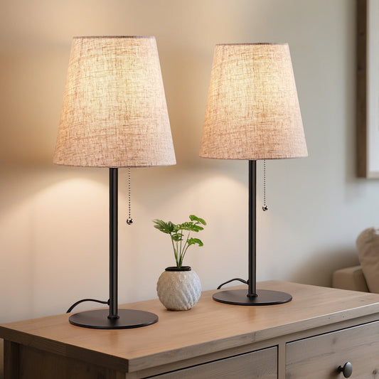 Lavisa - Modern Minimalist Linen Table Lamps Set of 2