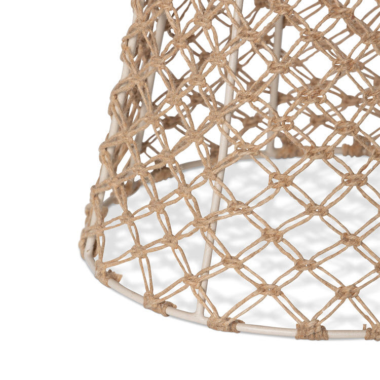 Lavisa Aruba Jute Woven Cone Pendant Light hanging with natural rattan and jute texture (View 2)