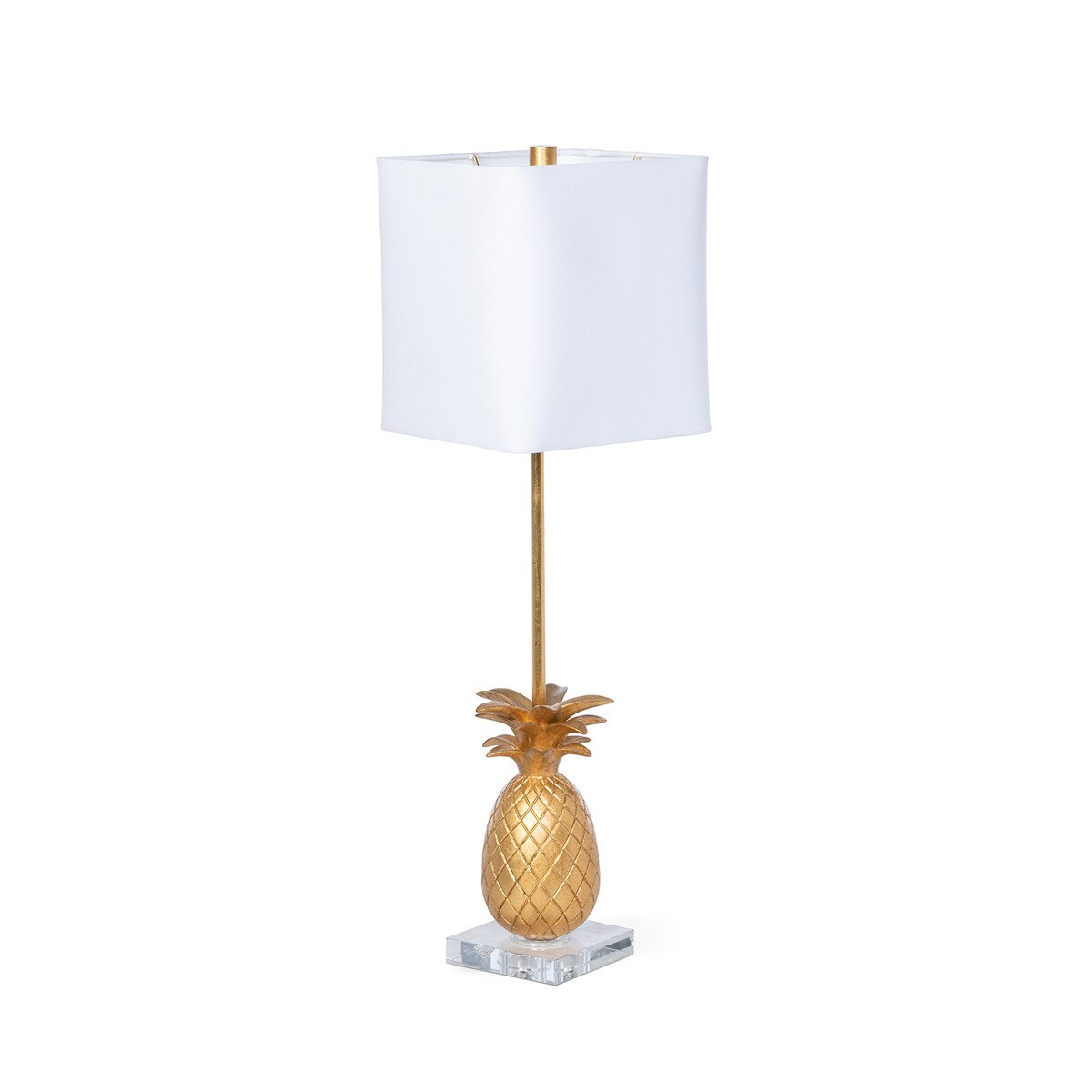 Lavisa golden pineapple buffet lamp with burnished maize finish and square shade (View 2)