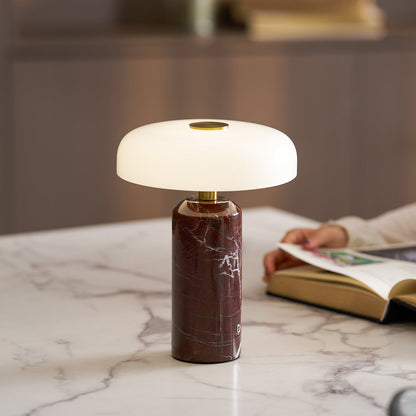 Lavisa elegant marble base cordless battery table lamp on a modern nightstand (View 4)