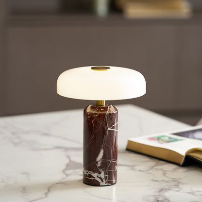 Lavisa elegant marble base cordless battery table lamp on a modern nightstand (View 5)