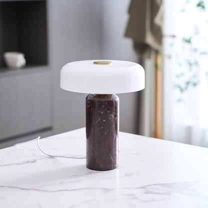 Lavisa elegant marble base cordless battery table lamp on a modern nightstand (View 8)
