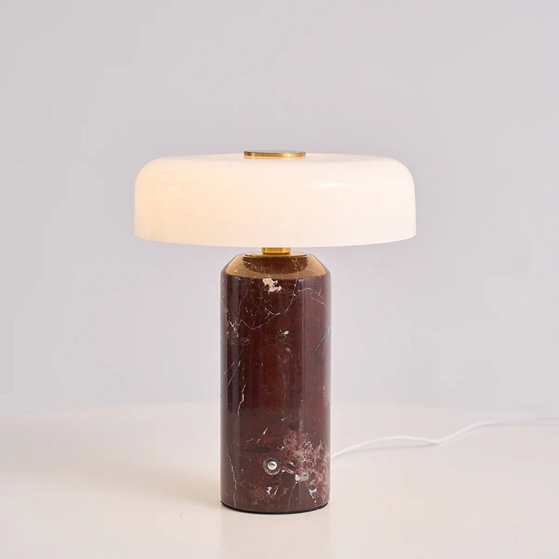 Lavisa elegant marble base cordless battery table lamp on a modern nightstand (View 10)