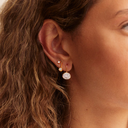Lavisa - Moissanite Bezel Drop Earrings - Product Gallery View 7