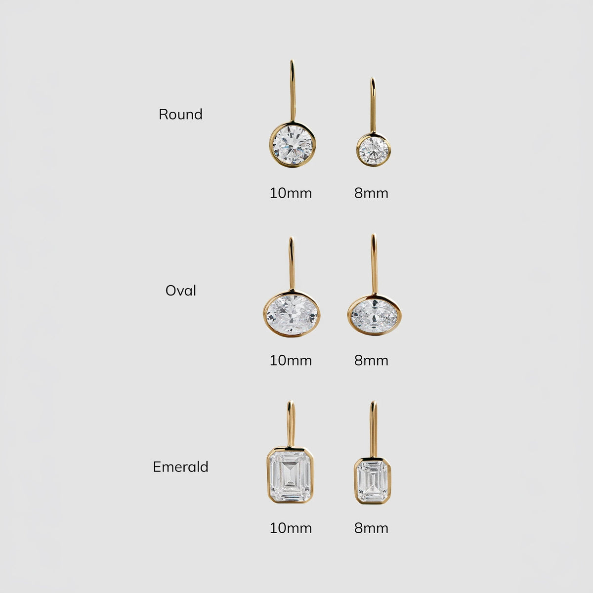 Lavisa - Moissanite Bezel Drop Earrings - Product Gallery View 21