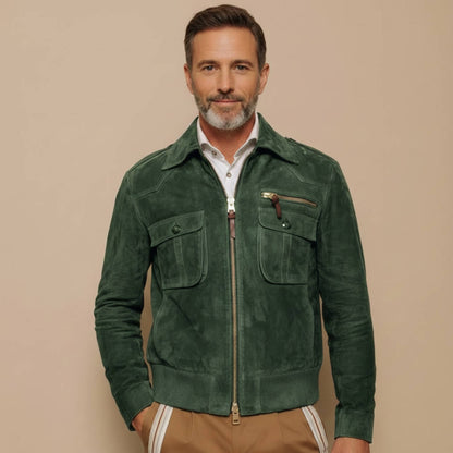 Lavisa - Retro Lapel Suede Jacket for Men